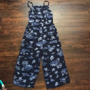Linen & cotton navy jumpsuit